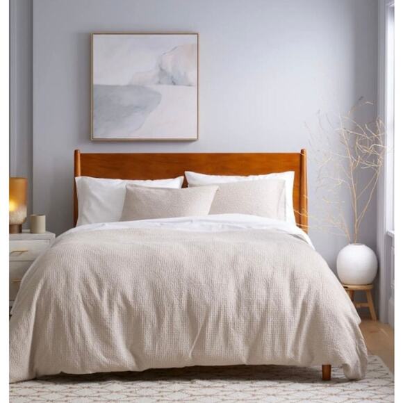 Quince Organic Luxe Honeycomb King Sham Set Sand NWOT#S10 - Picture 3 of 6